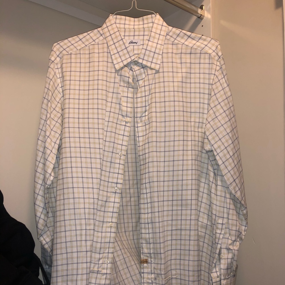 Brioni Men’s Cream Dress Shirt